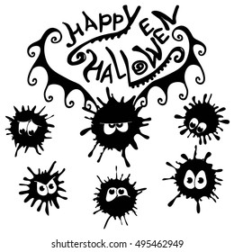 Smilies halloween. Smilies blots. Vector.