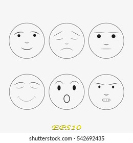 Emoticons Emotions Icon Vector Illustration Eps Stock Vector (Royalty ...