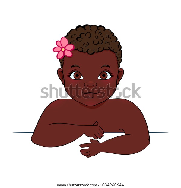 Premium Ai Image Smiling African Baby Girl Sitting Isolated On White