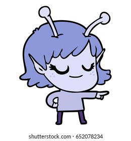 smiling alien girl cartoon