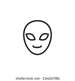 Smiling alien line icon. Creature, head, monster. Space concept. Can be used for topics like science, discover, paranormal events