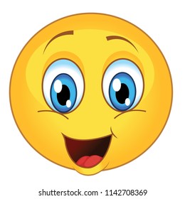 smiling and amazed emoticon