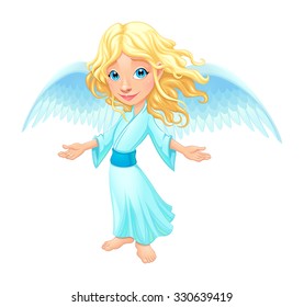 Smiling Angel Wings Cartoon Vector Isolated Stock Vector (Royalty Free ...