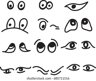 Cartoon Eyes Image Sets On White Stock Illustration 1130804687