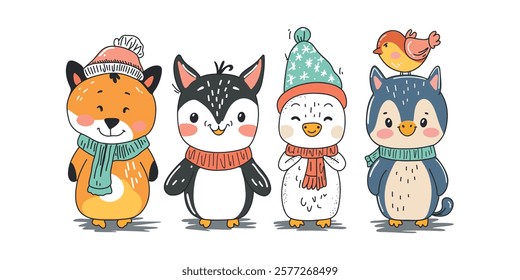 Smiling animals set for children