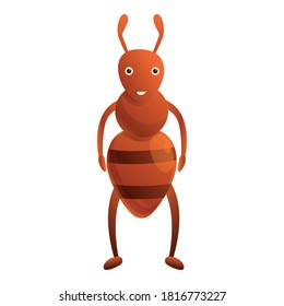 Smiling ant icon. Cartoon of smiling ant vector icon for web design isolated on white background