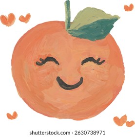 Smiling Apple Cartoon love watercolor art