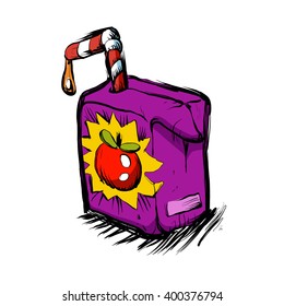 Smiling apple juice box 