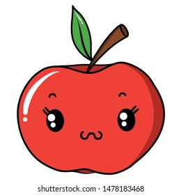 Smiling apple vector doodle art for kids and clothes' print