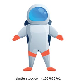 Smiling astronaut icon. Cartoon of smiling astronaut vector icon for web design isolated on white background