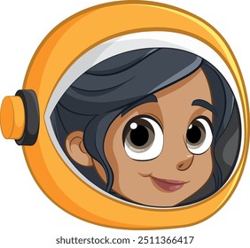 Smiling astronaut in a space helmet