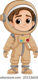 Smiling astronaut in a space suit