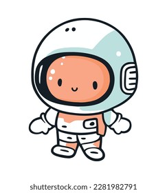 Smiling astronaut with uniform character isolated