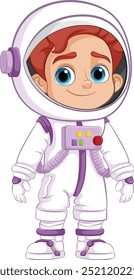 Smiling astronaut in a white spacesuit