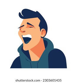 Smiling avatar design over white