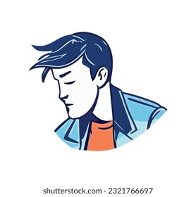 Smiling avatar young man icon isolated