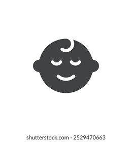 Smiling baby face icon simple vector symbol