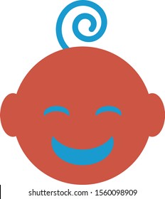 Smiling baby face icon vector
