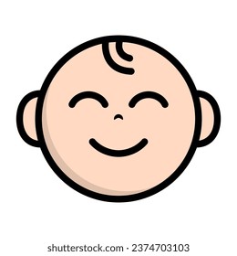 Smiling baby face icon. Vector.