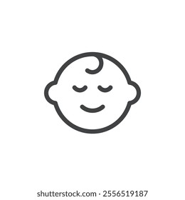 Smiling baby face icon Vector logo outline