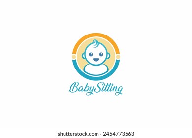 El logotipo del bebé sonriente representa un bebé fuerte y saludable, adecuado para empresas dedicadas a proporcionar servicios de cuidado de niños con una combinación de colores lindo que representa un bebé pequeño y adorable.