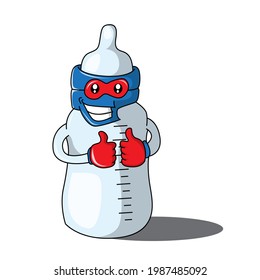 smiling baby milk feeding bottle cartoon character