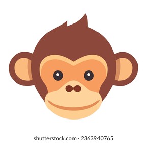 Smiling baby monkey over white