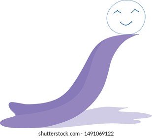 Smiling ball on the crest of a wave. Conceptual vector illustration