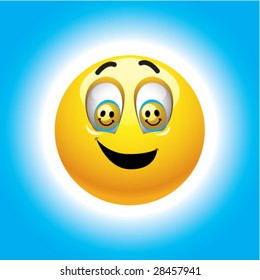 Smiling ball with smileys in eyes
