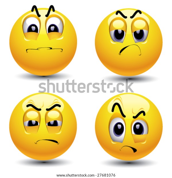 Smiling Balls Different Face Expression Envy Stock Vector (Royalty Free ...