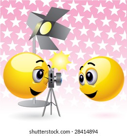 Lächelnde Bälle fotografieren im Studio