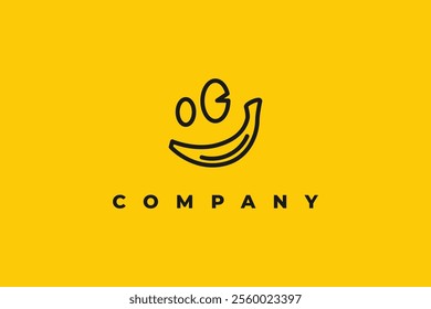 smiling banana fun logo design