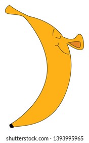 Smiling banana illustration vector on white background 
