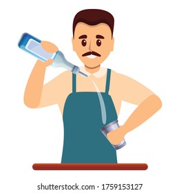 Smiling bartender icon. Cartoon of smiling bartender vector icon for web design isolated on white background