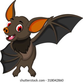 smiling bat cartoon posing