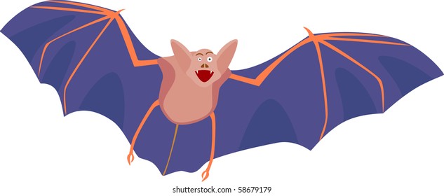smiling bat isolated on white