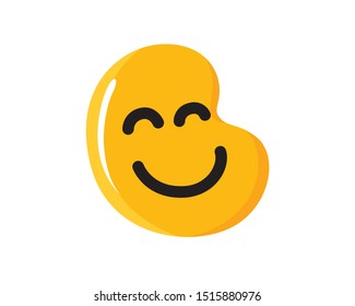Smiling Bean Character Symbol Illustration