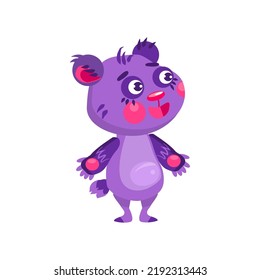 Smiling bear . Character design. Can be used for branding, graphic design, product for children, stickers for social network. Isolated vector  illustration on white background.