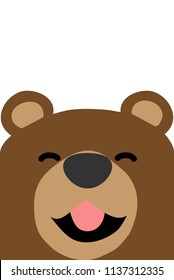 Smiling bear face flat design, vector illustration