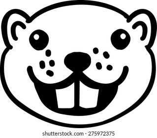 Smiling Beaver Cartoon