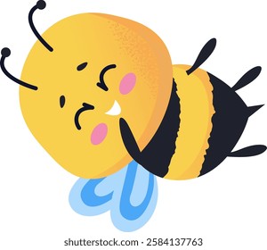Smiling Bee Character Vector Illustration