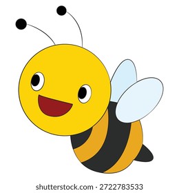 Abeja sonriente sobre fondo blanco