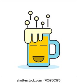  Smiling Beer Mug.Lorem Ipsum Illustration design