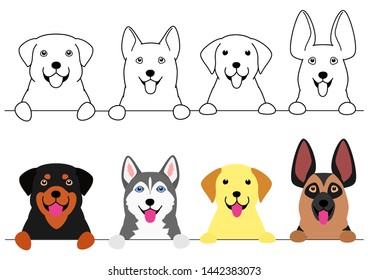 smiling big dogs border set