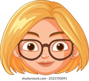 Mujer rubia sonriente que lleva gafas