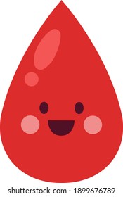 Carácter sonriente de sangre, ilustración vectorial