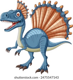 Smiling blue dinosaur with large back spikes