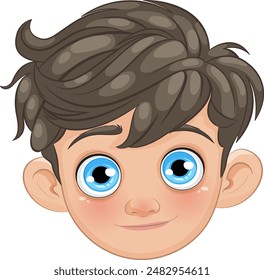 Smiling boy with big blue eyes