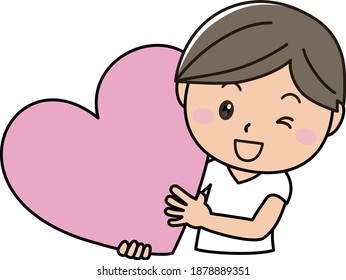 A smiling boy with a big heart