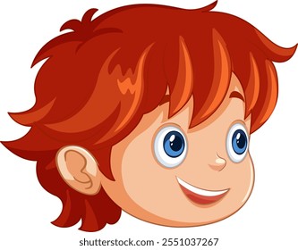 Smiling boy with bright red hair